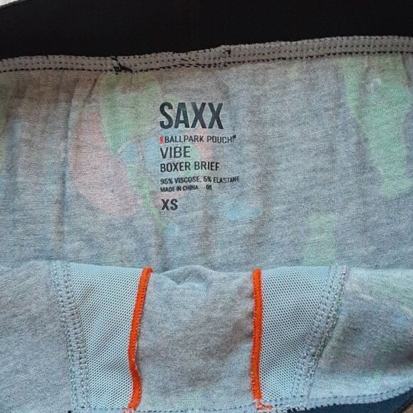 SAXX-Vibe Ballpark Pouch VIBE Boxer Brief. pants Drunk, Grey/Green, Size XS,NWOT - Picture 5 of 7